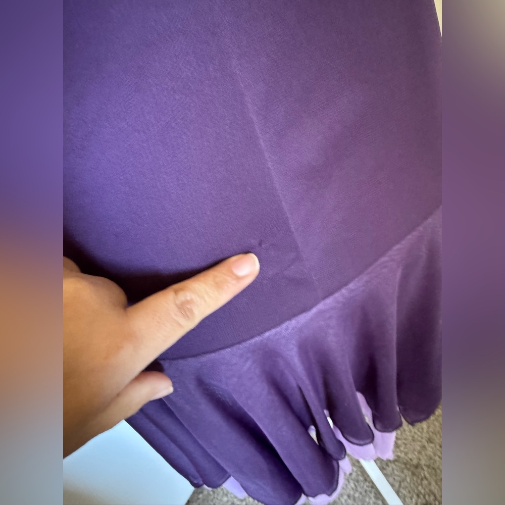 Y2K Vintage City Triangles purple strapless mini dress Asymmetrical Hem Small - Picture 4 of 6